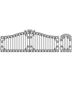 Ворота и калитка кованые ВК4