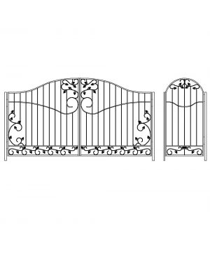 Ворота и калитка кованые ВК5