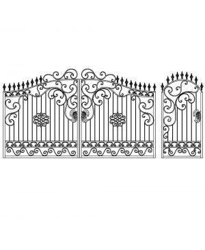 Ворота и калитка кованые ВК6